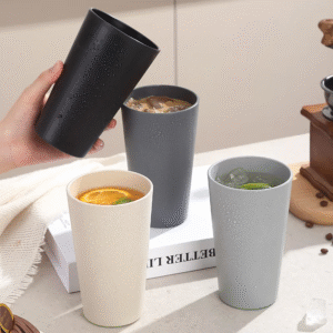 Eco Friendly Custom Unbreakable Reusable Wheat Straw Stackable Drinking Cup