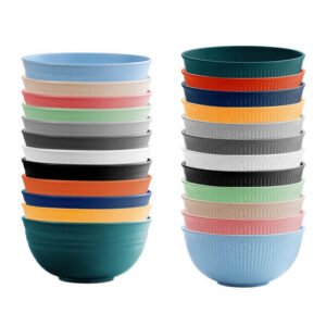 Modern Wheat Straw Bowls Customizable Logo Dinnerware Set for Party