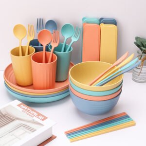 Factory Customization Biodegradable Wheat Straw Western Tableware Set