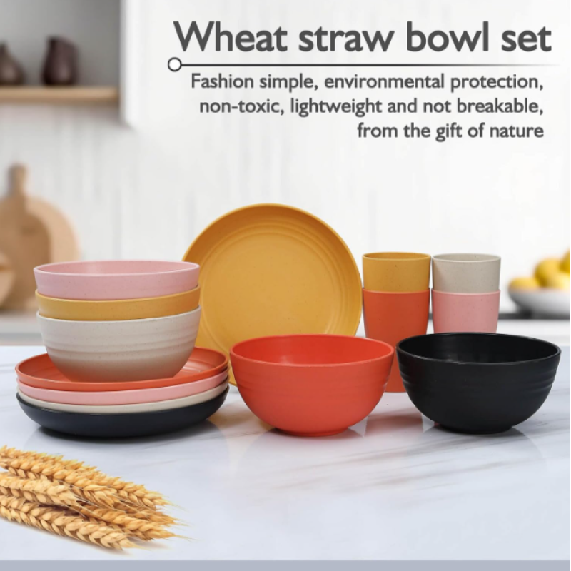 wheat straw dinnerware set