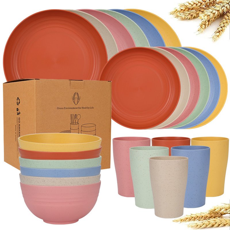 wheat straw dinnerware set