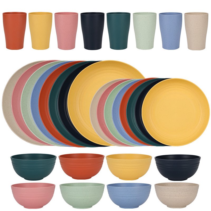 wheat straw dinnerware set