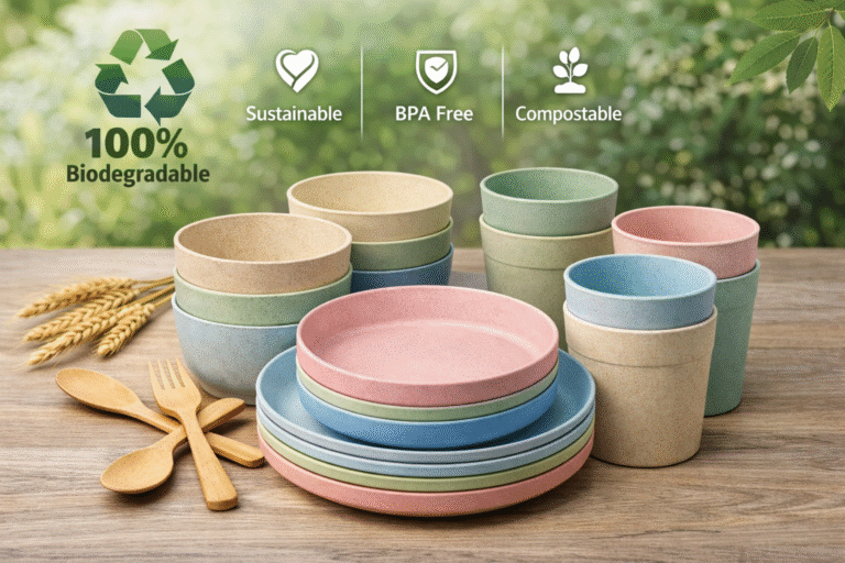 Eco-Friendly Wheat Straw Dinnerware Set