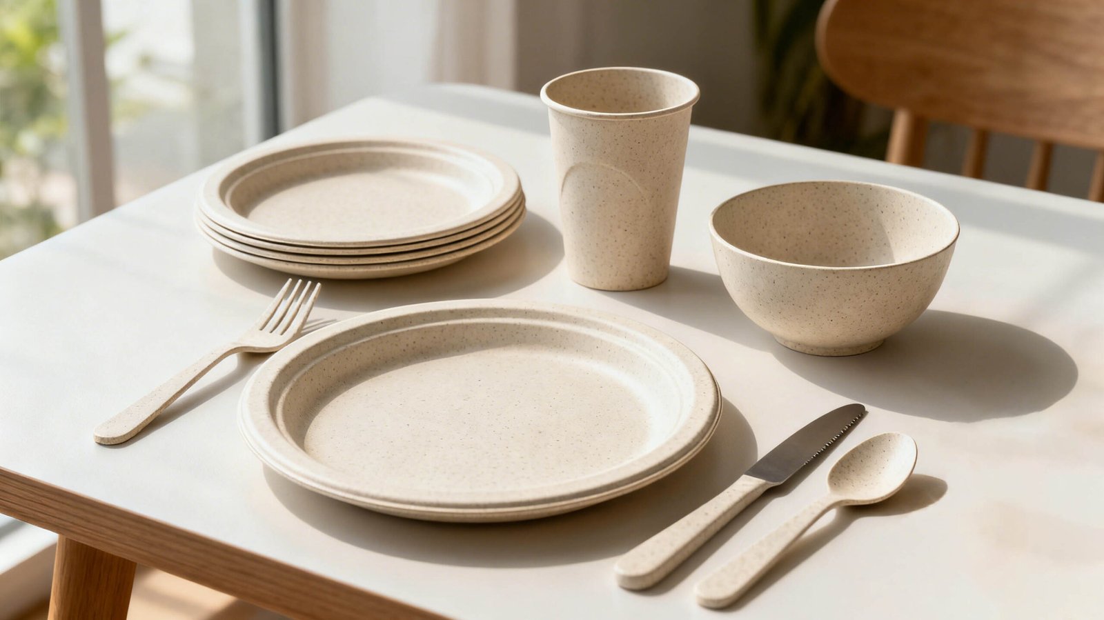 Picnic Wheat Straw Dinnerware Set