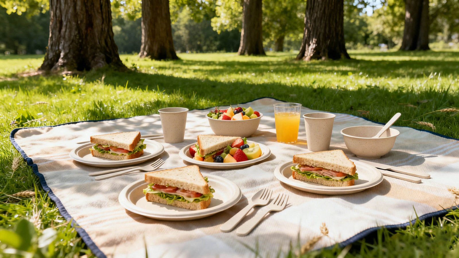 Picnic Wheat Straw Dinnerware Set