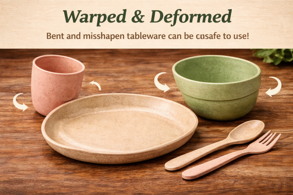 Wheat tableware deformed